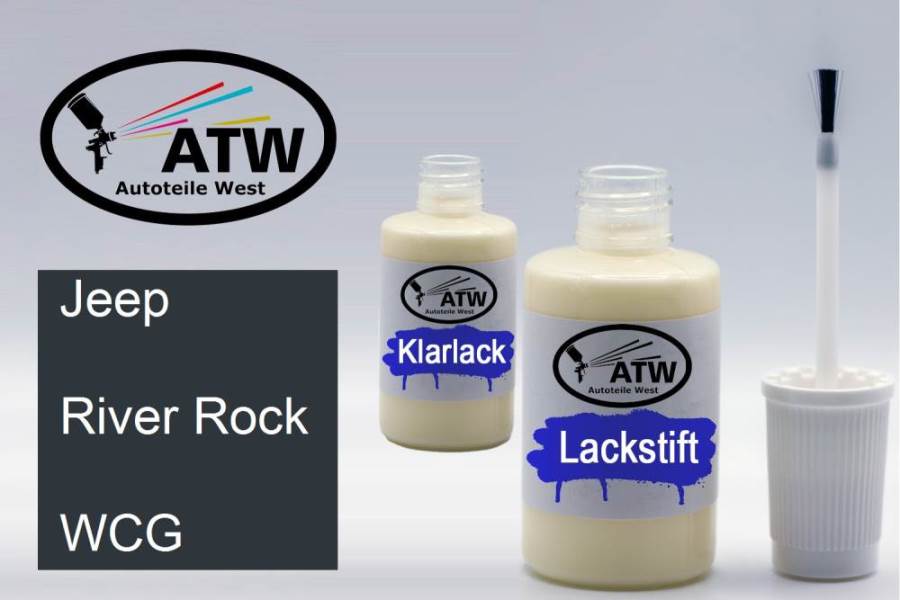 Jeep, River Rock, WCG: 20ml Lackstift + 20ml Klarlack - Set, von ATW Autoteile West.